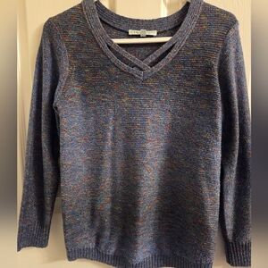 Speckled Multicolor V-Neck Sweater